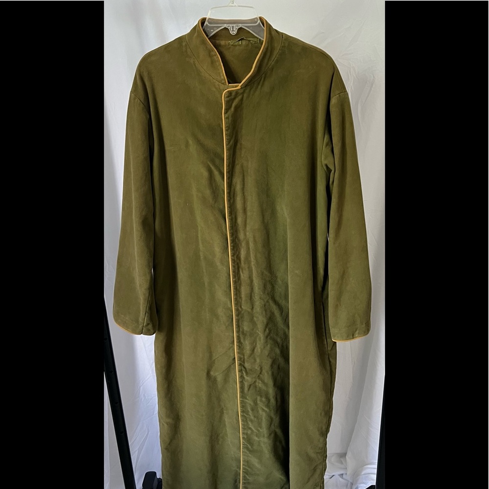 Long green suede vest